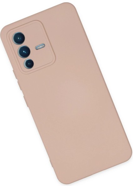 Vivo V23 5g Kılıf Nano Içi Kadife Silikon - Pudra Dpmah