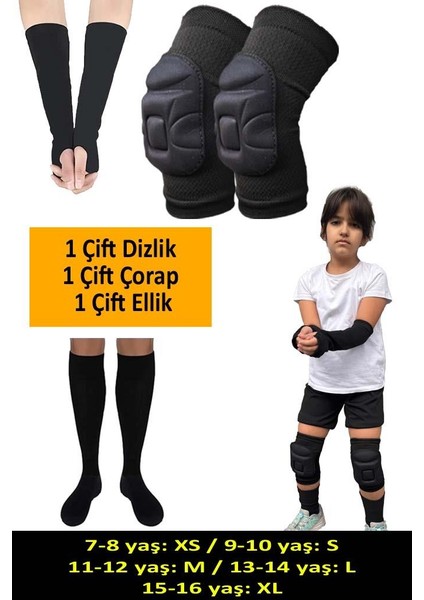 Çocuk Voleybol Dizliği Çocuk Voleybol Kolluğu Voleybol Çorabı Seti