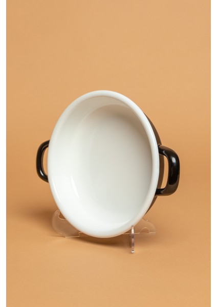 Velluto Nero Emaye Kulplu Siyah Sahan | Ebutay