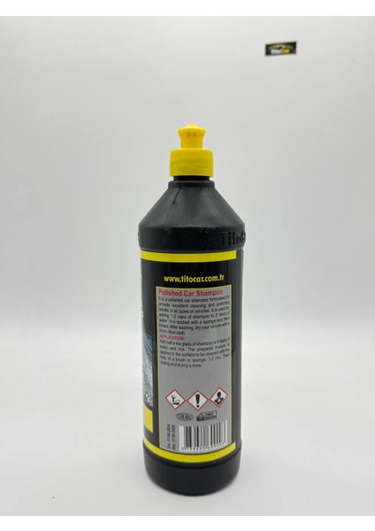 Cilalı Yıkama Seti Titocar Cilalı Şampuan 750ML + Oto Yıkama Eldiveni 16X24CM