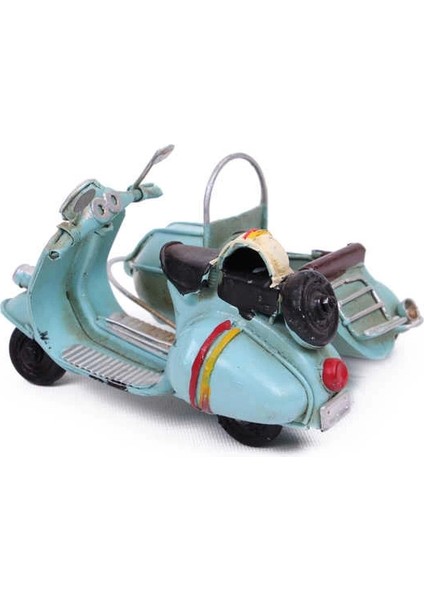 Dekoratif Metal Scooter Sepetli