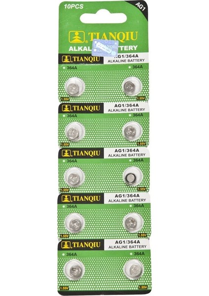 Tıanqıu Ag1 LR621/364 Alkalin 10'lu Düğme Pil