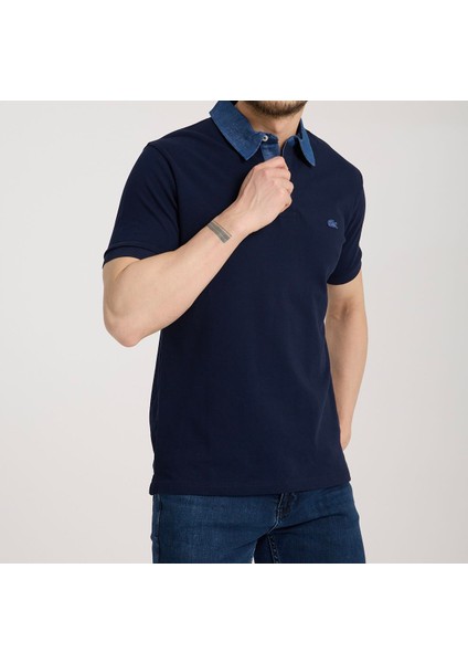 Polo Mono Yaka Lacivert Regular Fit