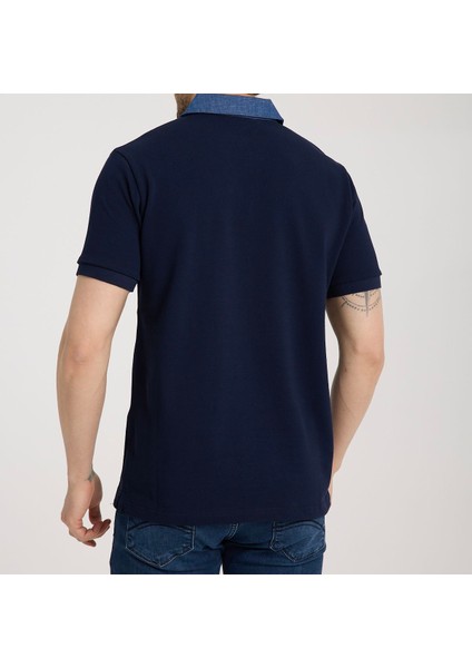 Polo Mono Yaka Lacivert Regular Fit