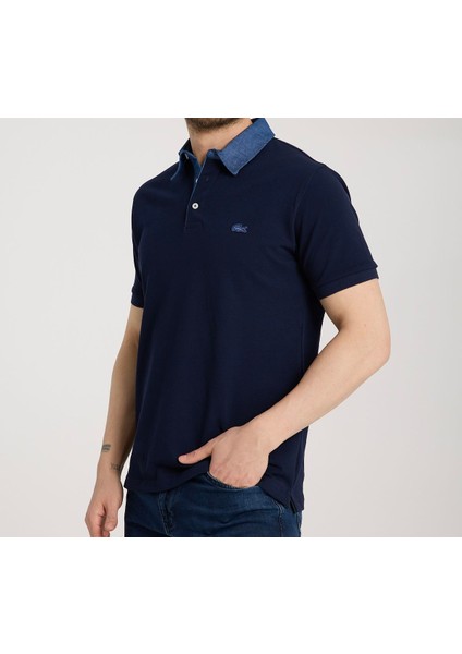 Polo Mono Yaka Lacivert Regular Fit