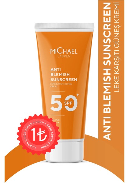 Leke Karşıtı Nemlendirici Tüm Ciltler Için Güneş Kremi SPF50+ Pa++++50 ml