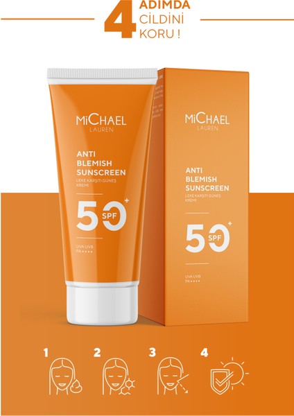 Leke Karşıtı Nemlendirici Tüm Ciltler Için Güneş Kremi SPF50+ Pa++++50 ml