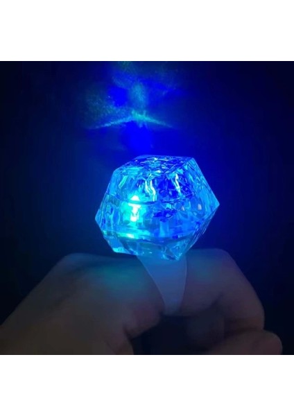 Kristal Tasarımlı LED Işıklı Mavi Yüzük