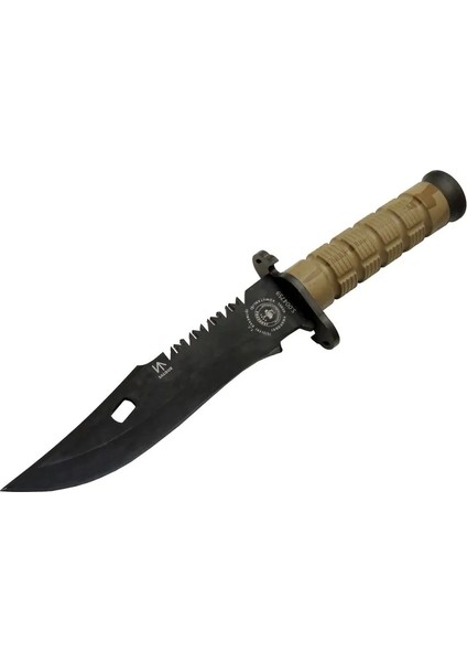 Salgur S 4759 Türk Tipi Komando Bıçağı 28,5cm - Testere Detaylı Bıçak, Ipli, Kılıflı