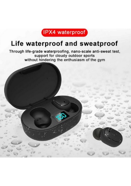 E6S Kablosuz Kulaklık Dijital Göstergeli Bluetooth Kulaklık 5.0