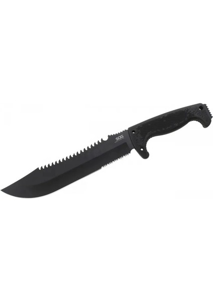 F03T Kamp Tırtıklı Testereli Outdoor Pala / Bıçak 39 cm - Kauçuk Saplı