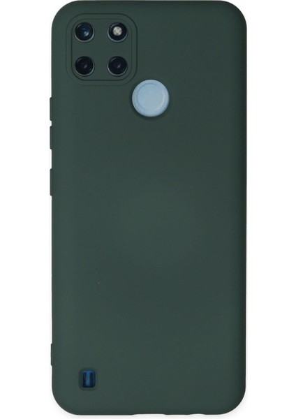 Realme C25Y Kılıf Nano Içi Kadife Silikon - Koyu Yeşil Dpmah