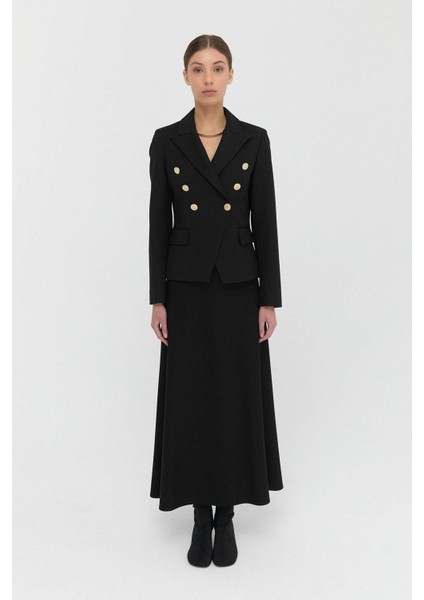 Kruvaze Kısa Blazer Ceket