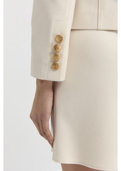 Düğmeli Crop Ceket