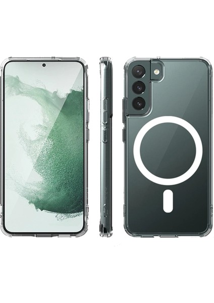 Samsung Galaxy S22 Kılıf Magneticsafe Şeffaf Silikon - Şeffaf Dpmah