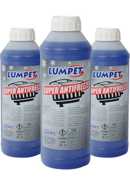 Ready To Use - 37 Mavi Dört Mevsim Antifriz 3 Adet 3 x 1.5 Litre