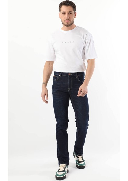 Erkek Regular Fit Jean Pantolon Lacivert