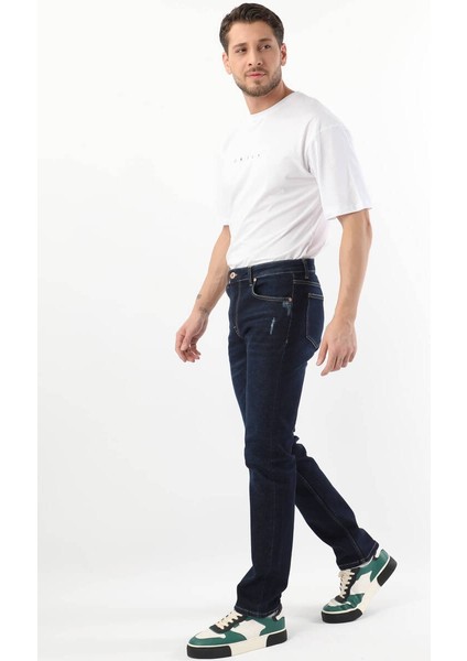 Erkek Regular Fit Jean Pantolon Lacivert