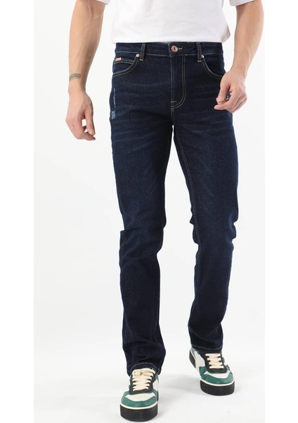 Erkek Regular Fit Jean Pantolon Lacivert