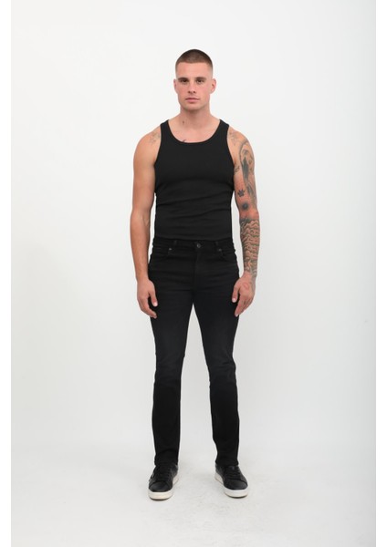 Erkek Regular Fit Jean Pantolon Siyah
