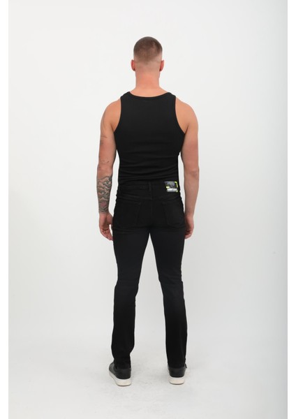 Erkek Regular Fit Jean Pantolon Siyah