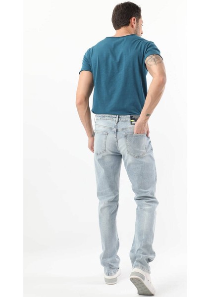 Erkek Dizi Yırtık Jean Pantolon Açık Mavi fırsatları
