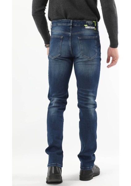 Erkek Regular Fit Jean Pantolon Koyu Mavi