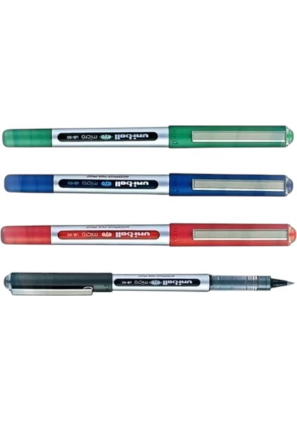 Uniball Eye Micro ( 0.5 ) Mavi-Kırmızı-Siyah- Yeşil Roller Kalem ( Dört Adet ) modelleri