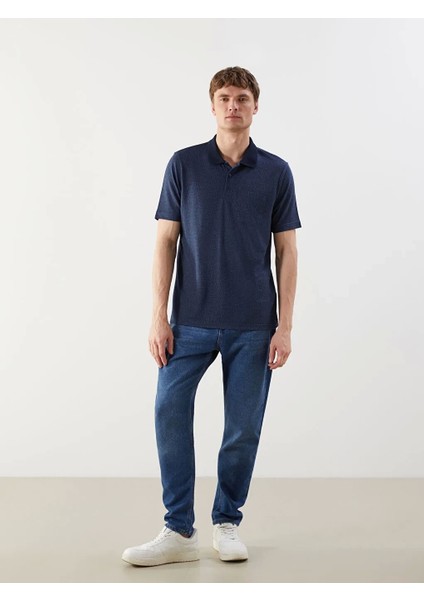 Classic Lacivert Desenli Erkek Polo Yaka Tişört