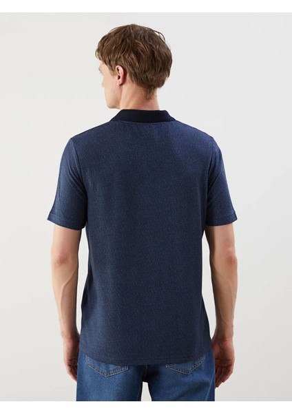 Classic Lacivert Desenli Erkek Polo Yaka Tişört modelleri