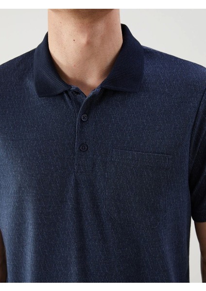 Classic Lacivert Desenli Erkek Polo Yaka Tişört fırsatları