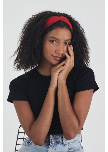 Kadın Pamuklu Penye, Kaymaz, Yumuşak, Esnek, Stilinle Öndesin Saç Bandı Bandana