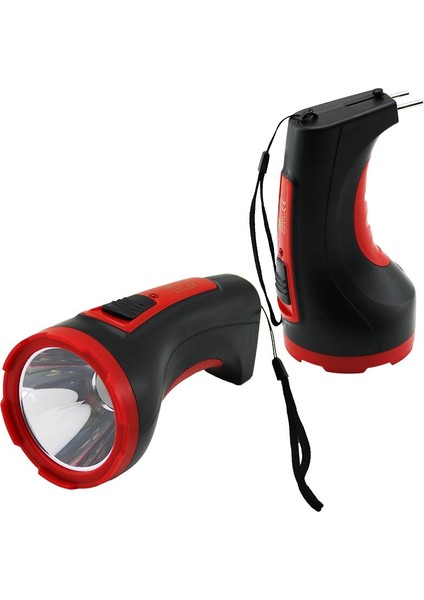 5W Tek LED Bombeli Gövde Fiş Şarjlı El Feneri Uzun Mesafeli