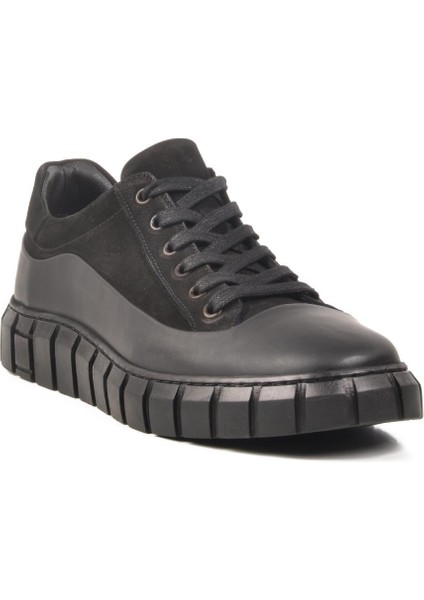 Siyah Nubuk Hakiki Deri Erkek Sneaker 2K0674-7662 M