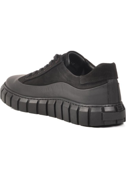 Siyah Nubuk Hakiki Deri Erkek Sneaker 2K0674-7662 M