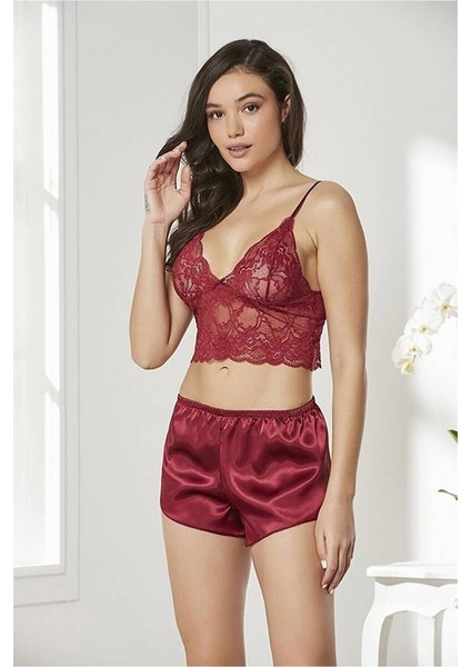 Kadın Çeyizlik Dantelli Saten 4lü Set Takım modelleri