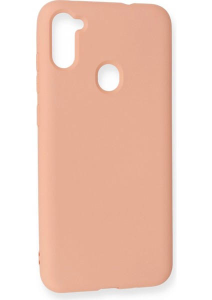 Samsung Galaxy A11 Kılıf Nano Içi Kadife Silikon - Pudra Dpmah