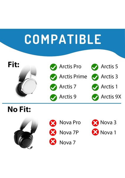 Steelseries Arctis 1/3/5/7/9 Uyumlu Kulak Pedi,yastık Steelseries Arctis1/3/5/7p+/7p/7x+/9x/pro/prime Kulaklık Sungeri, Yastığı Yalıtım Köpük Ped Minder fırsatları
