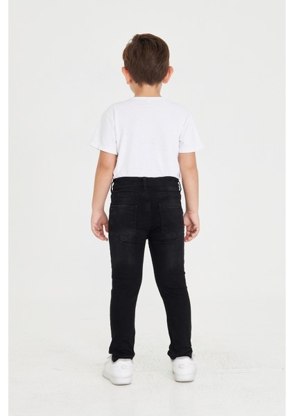 Erkek Çocuk Antrasit Jean Slim Fit Rahat Kalıp Beli Ayarlanabilir Lastikli Düğmeli LX318 indirimleri