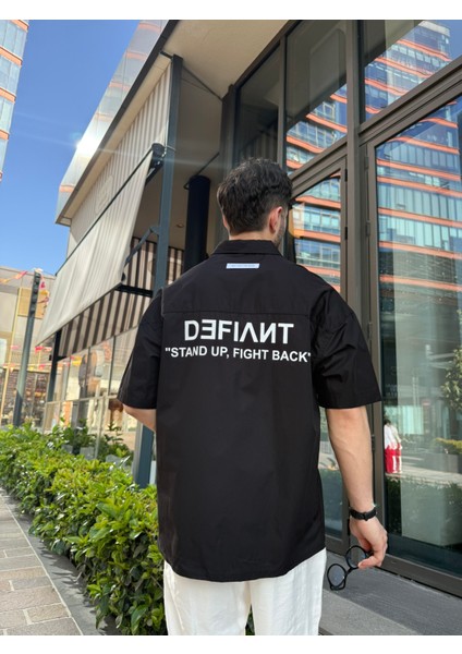 Defiant Baskılı Basic Gömlek - Siyah
