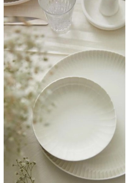 Crest Sade Dekorsuz 24 Parça 6 Kişilik Bone Yemek Takımı modelleri