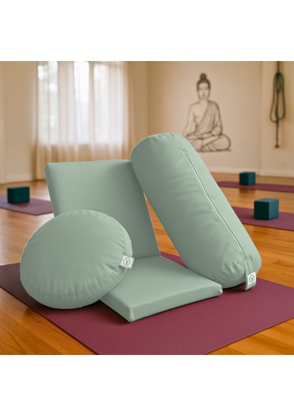 Meditasyon Sandalyesi + Bolster + Minder 3'lü Yoga Meditasyon Seti