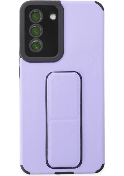 Samsung Galaxy S21 Fe Kılıf Mega Standlı Silikon - Lila Dpmah