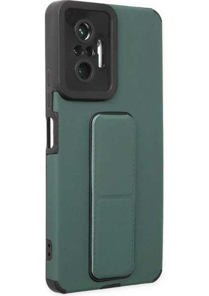Xiaomi Redmi Note 10 Pro Kılıf Mega Standlı Silikon - Yeşil Dpmah