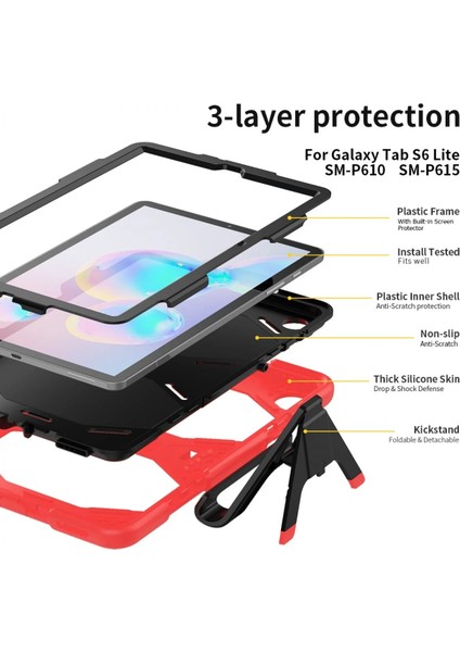 Samsung Galaxy P610 Tab S6 Lite 10.4 Kılıf Griffin Tablet Kapak - Kırmızı Dpmah indirimleri