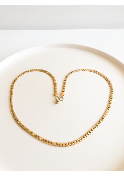 Paslanmaz Çelik Gold Kalın Italyan Zinciri Kadın Kolye fırsatları