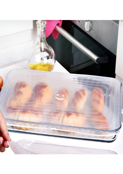 Silikon Streç Kapak Seti 5 Parça Borcam Kapağı Seti ,dikdörtgen,kare,yuvarlak