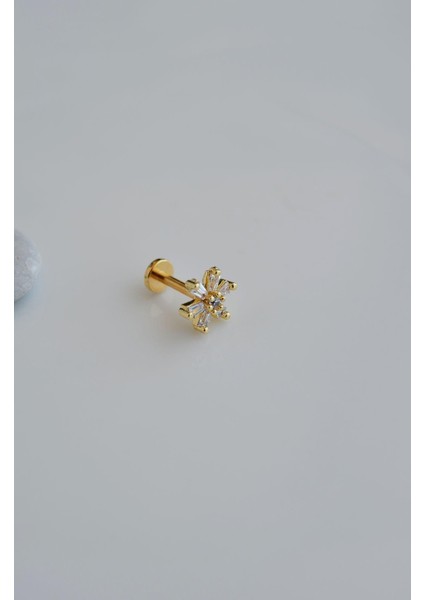 Sacce Scarves&Accessories Arkası Düz Çiçek Tragus Piercing Helix Lob Kıkırdak modelleri