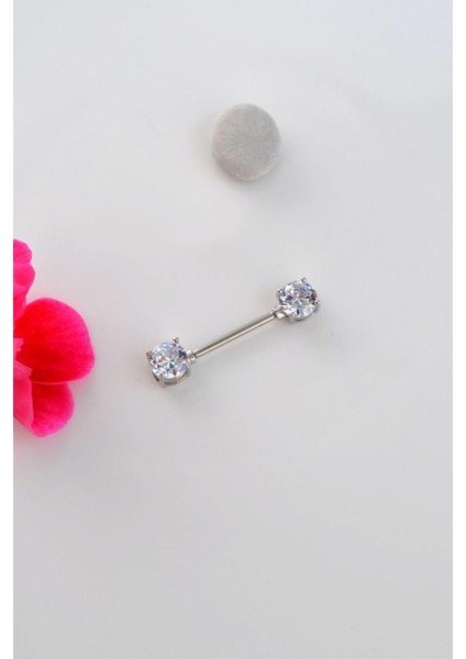 Tektaşlı Nipple Piercing Taşlı Meme Ucu Piercingi 18 mm fiyatları
