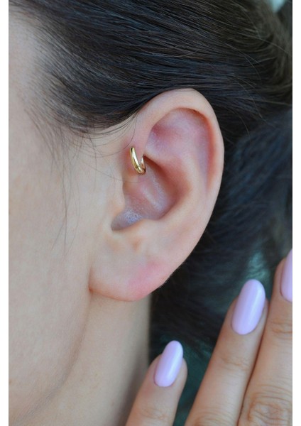 Gold 6 mm Mini Halka Piercing Forward Helix Tragus Piercing Daith Helix